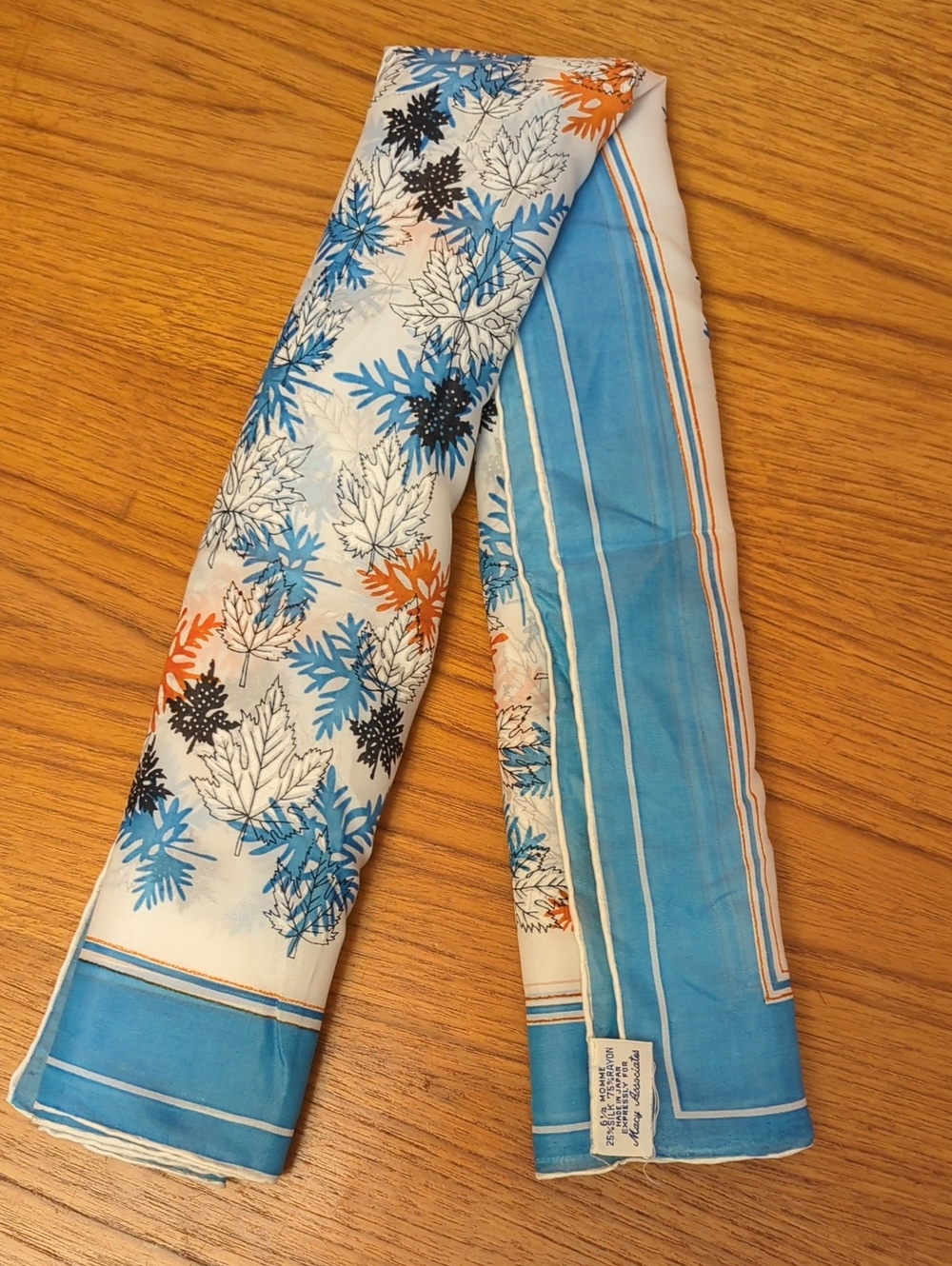 Vintage Macy Associate Silk Blend Floral Print Scarf
